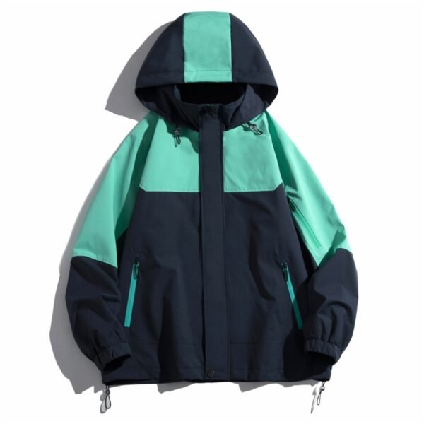 windproof waterproof hooded jacket front view