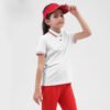 Kids Short Sleeve Polo Shirt with Contrast Collar and Cuffs