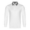 Men’s Solid Color Long Sleeve Golf Polo Shirt with Contrast Collar
