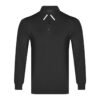 Men’s Solid Color Long Sleeve Golf Polo Shirt with Contrast Collar