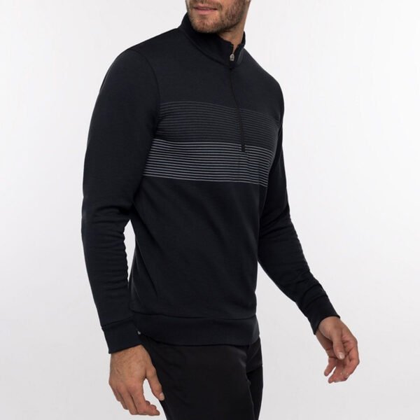 Custom Men's Striped 1/4 Zip Golf Midlayer - 100% Performance Polyester Pullover