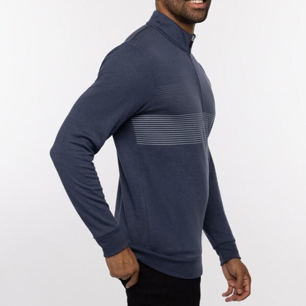 Custom Men's Striped 1/4 Zip Golf Midlayer - 100% Performance Polyester Pullover