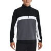 mens panel design golf fleece midlayer pullover