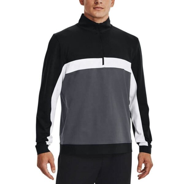 mens panel design golf fleece midlayer pullover
