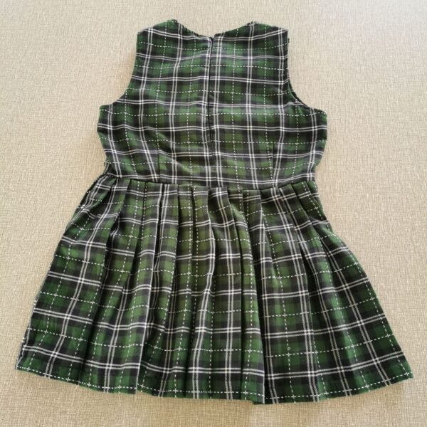 green plaid school dress back view