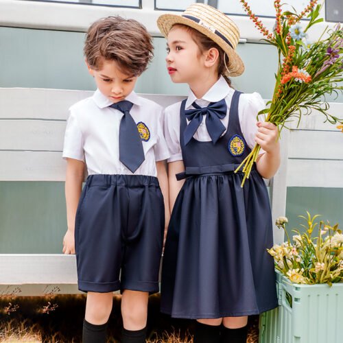 kids school uniform white shirt set