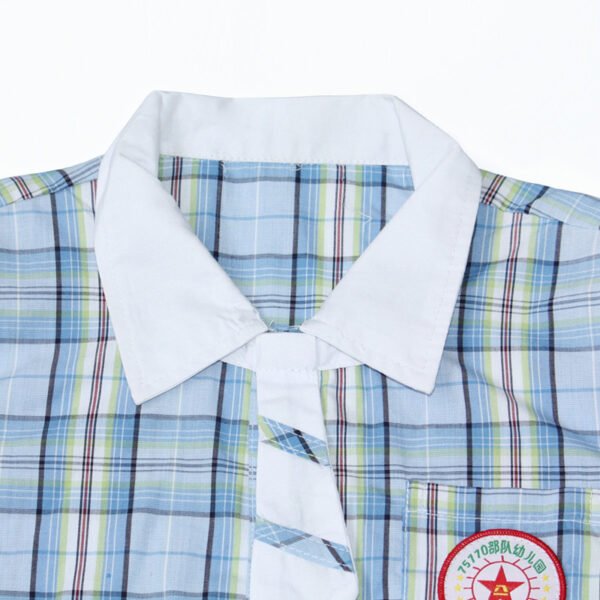 school uniform shirt sleeve badge detail