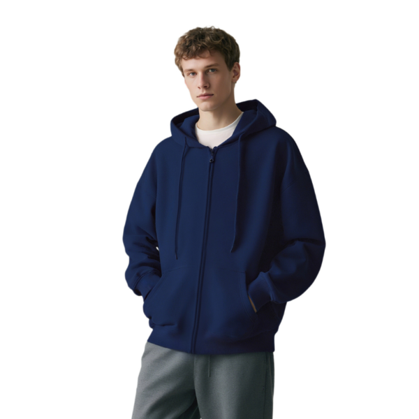 full zip hoodie pocket detail