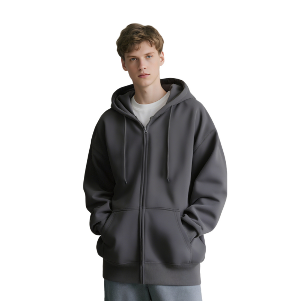 sports zip hoodie side view