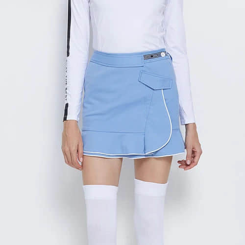 women blue short golf skirt